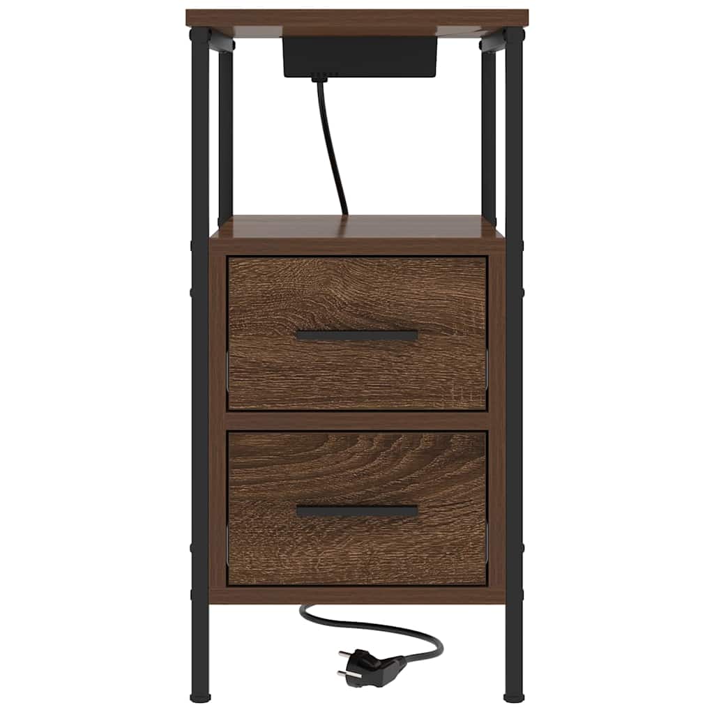 Table de chevet avec tiroir 2 pcs Chêne marron 30 x 48 x 61 cm