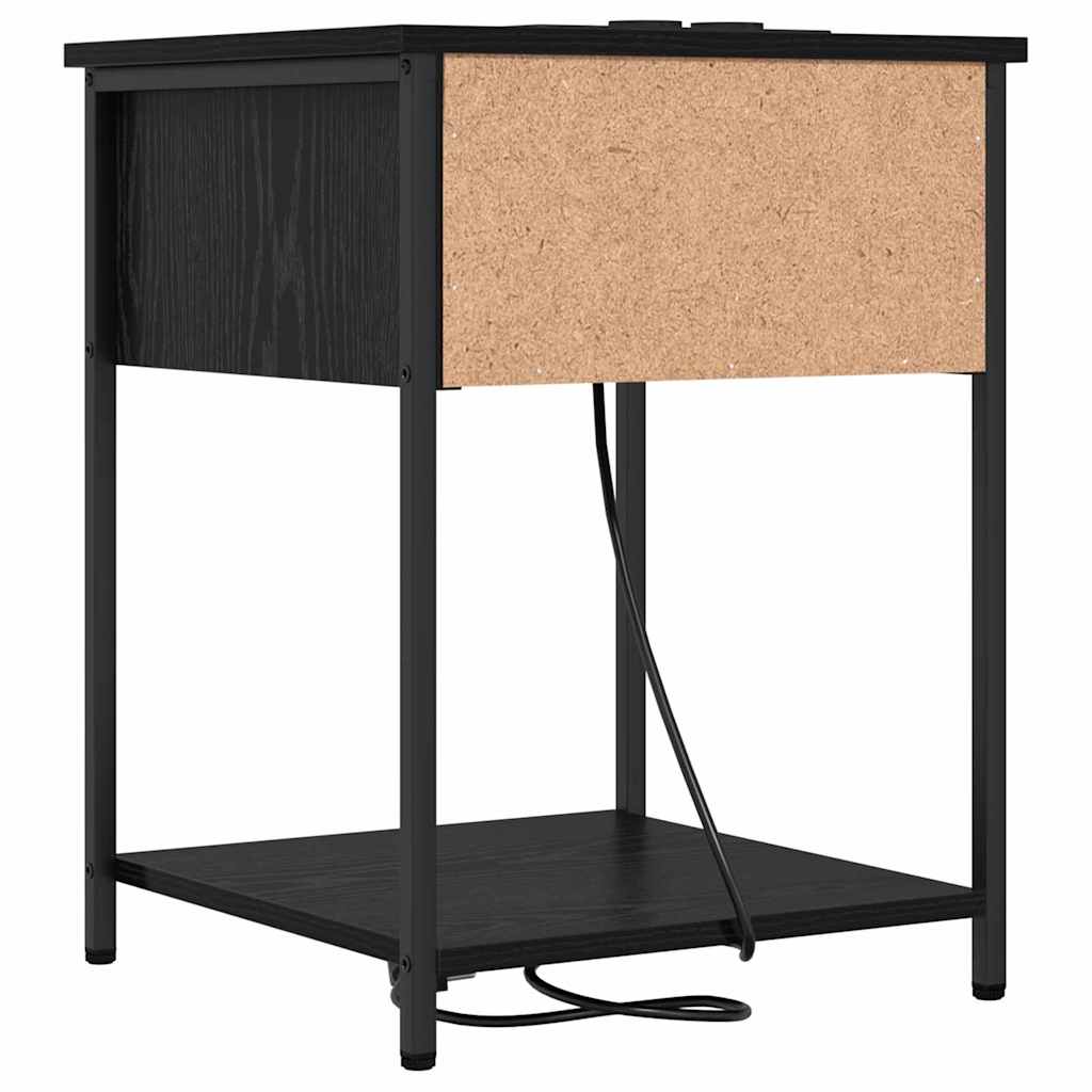 Cabinet de chevet avec tiroir 2 pcs Chêne noir 42 x 41 x 56 cm