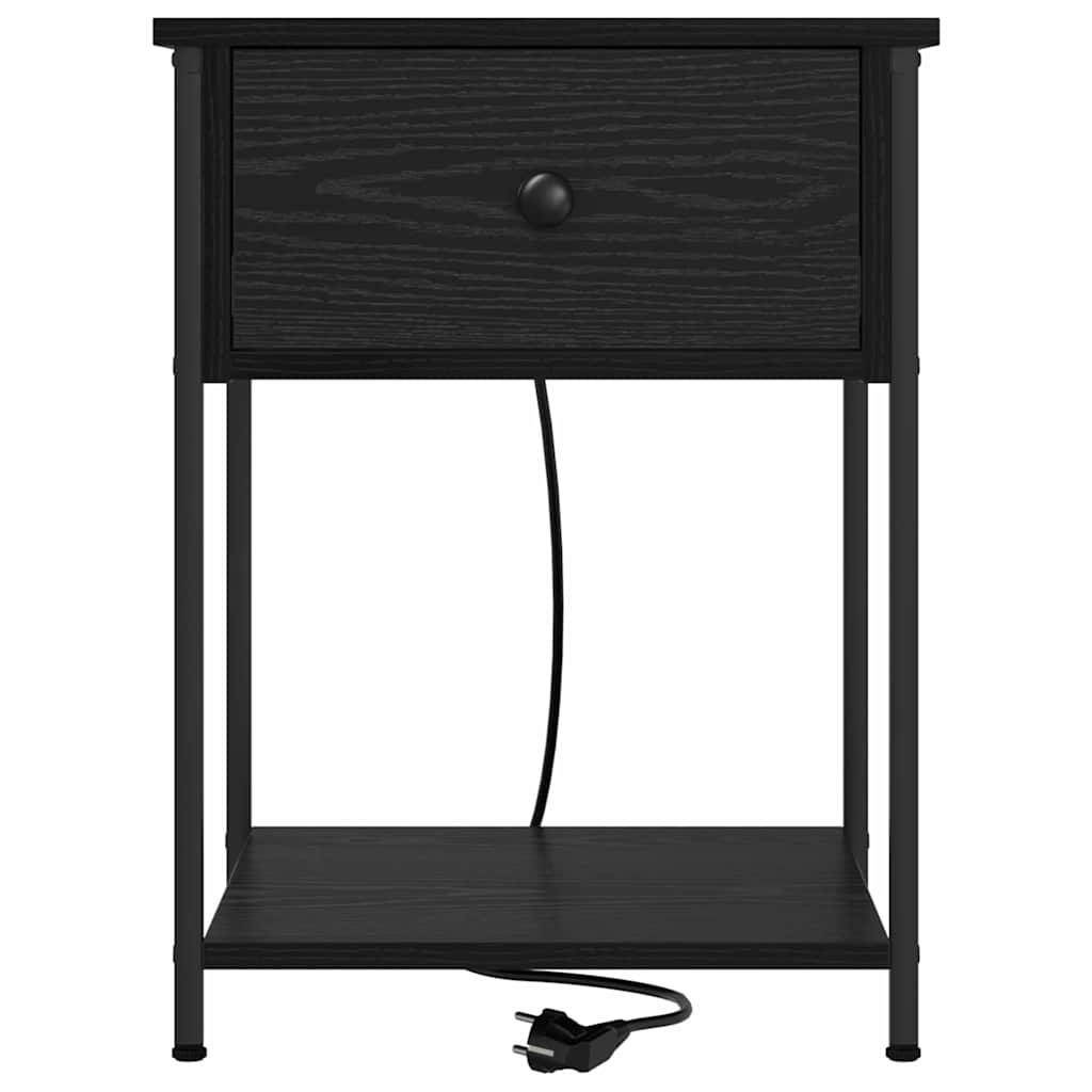 Cabinet de chevet avec tiroir 2 pcs Chêne noir 42 x 41 x 56 cm