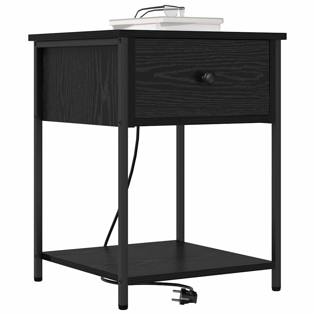 Cabinet de chevet avec tiroir 2 pcs Chêne noir 42 x 41 x 56 cm