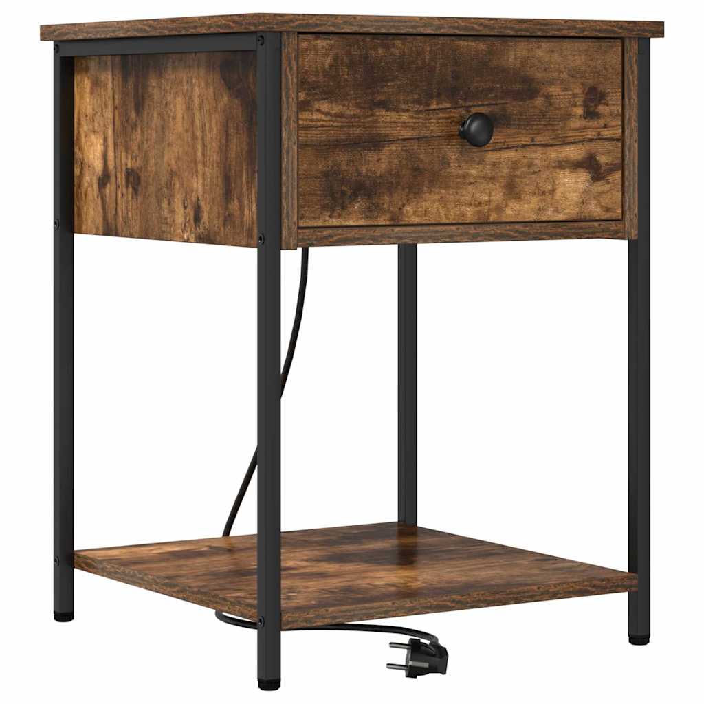 Cabinet de chevet Chêne fumé 42 x 41 x 56 cm Bois d'ingénierie