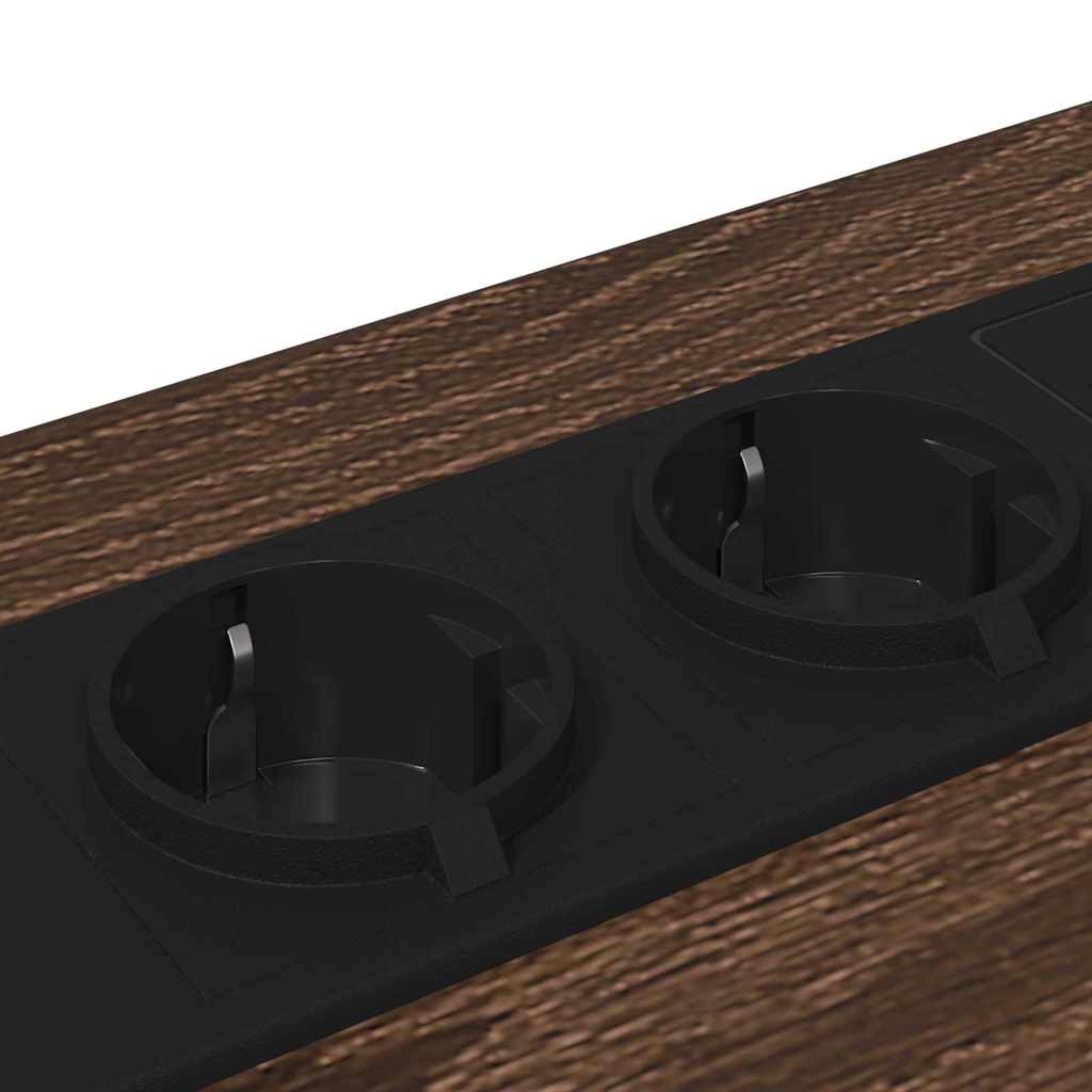 Table de nuit avec station de chargement Chêne marron