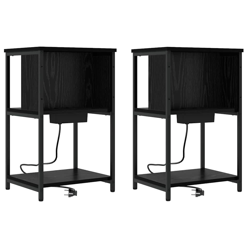 Cabinet de chevet 2 pcs Chêne noir 38 x 31 x 61 cm