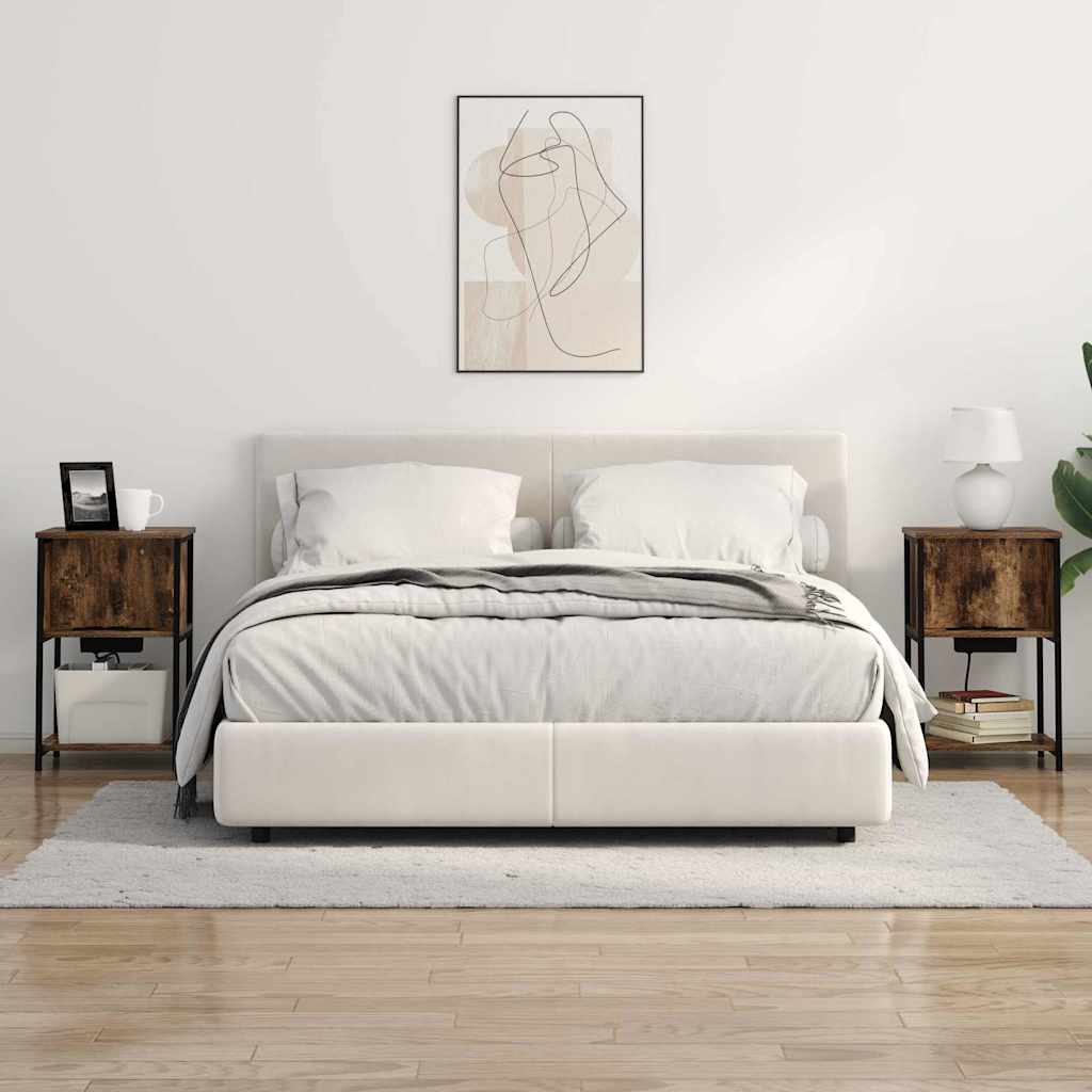 Cabinet de chevet 2 pcs Chêne fumé 38 x 31 x 61 cm