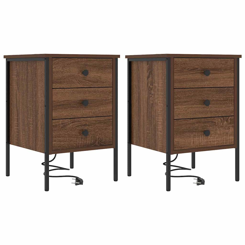 Cabinet de chevet 2 pcs Chêne marron 42 x 41 x 61 cm