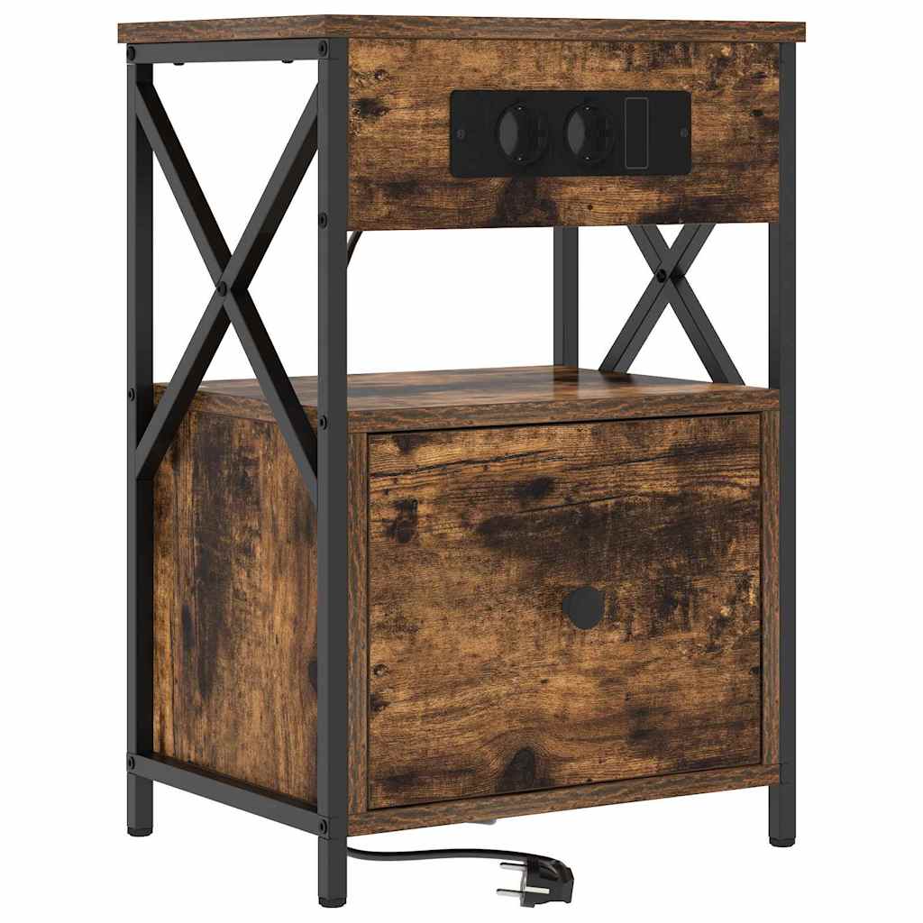 Cabinet de chevet Chêne fumé 40 x 31 x 60 cm Bois d'ingénierie