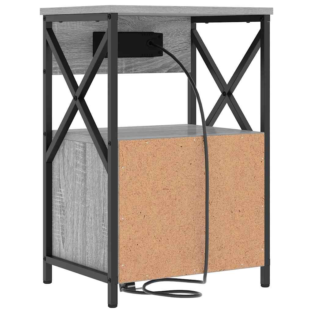 Cabinet de chevet avec tiroir 2 pcs Sonoma gris 40 x 31 x 60 cm