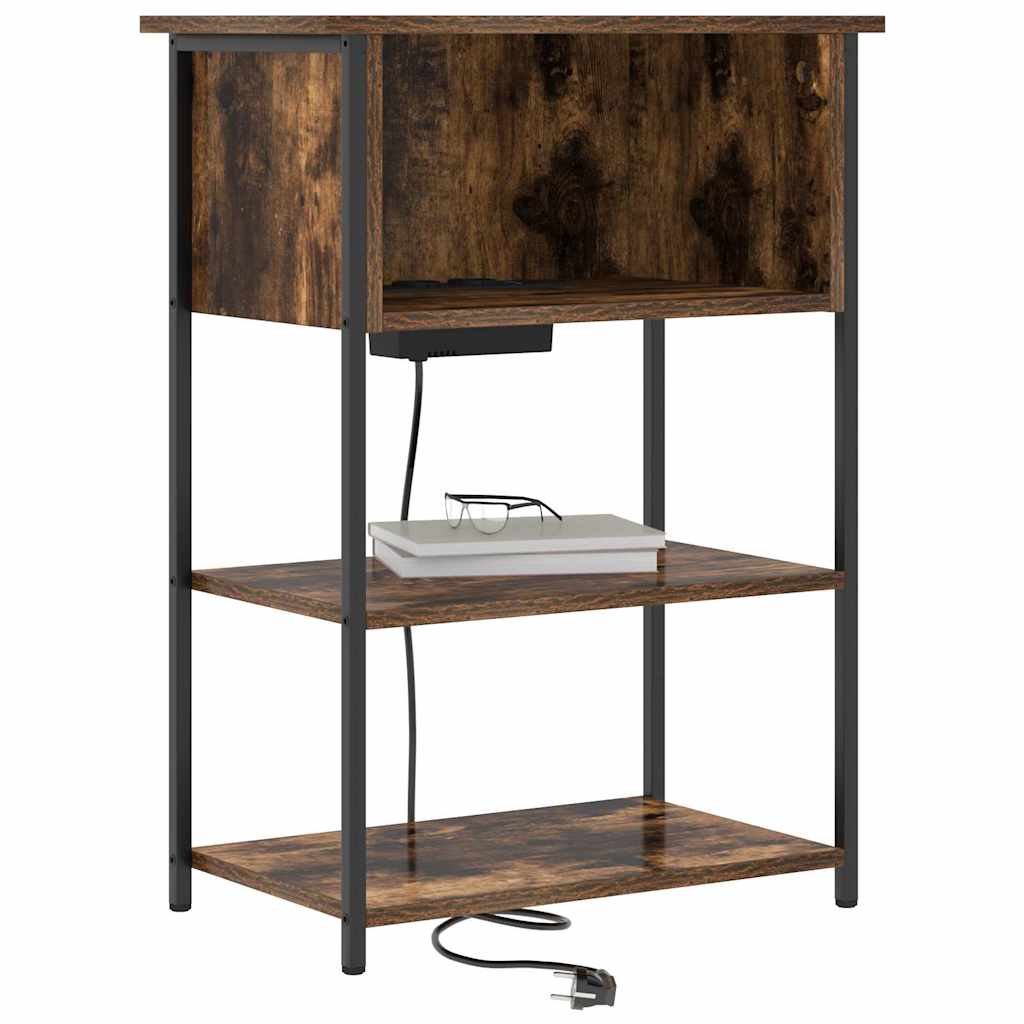 Cabinet de chevet Chêne fumé 55 x 31 x 76 cm Bois d'ingénierie