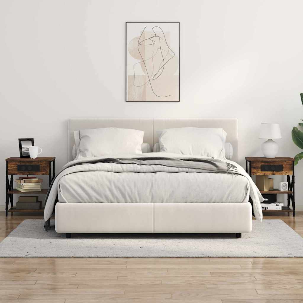 Table de nuit avec station de chargement Chêne fumé