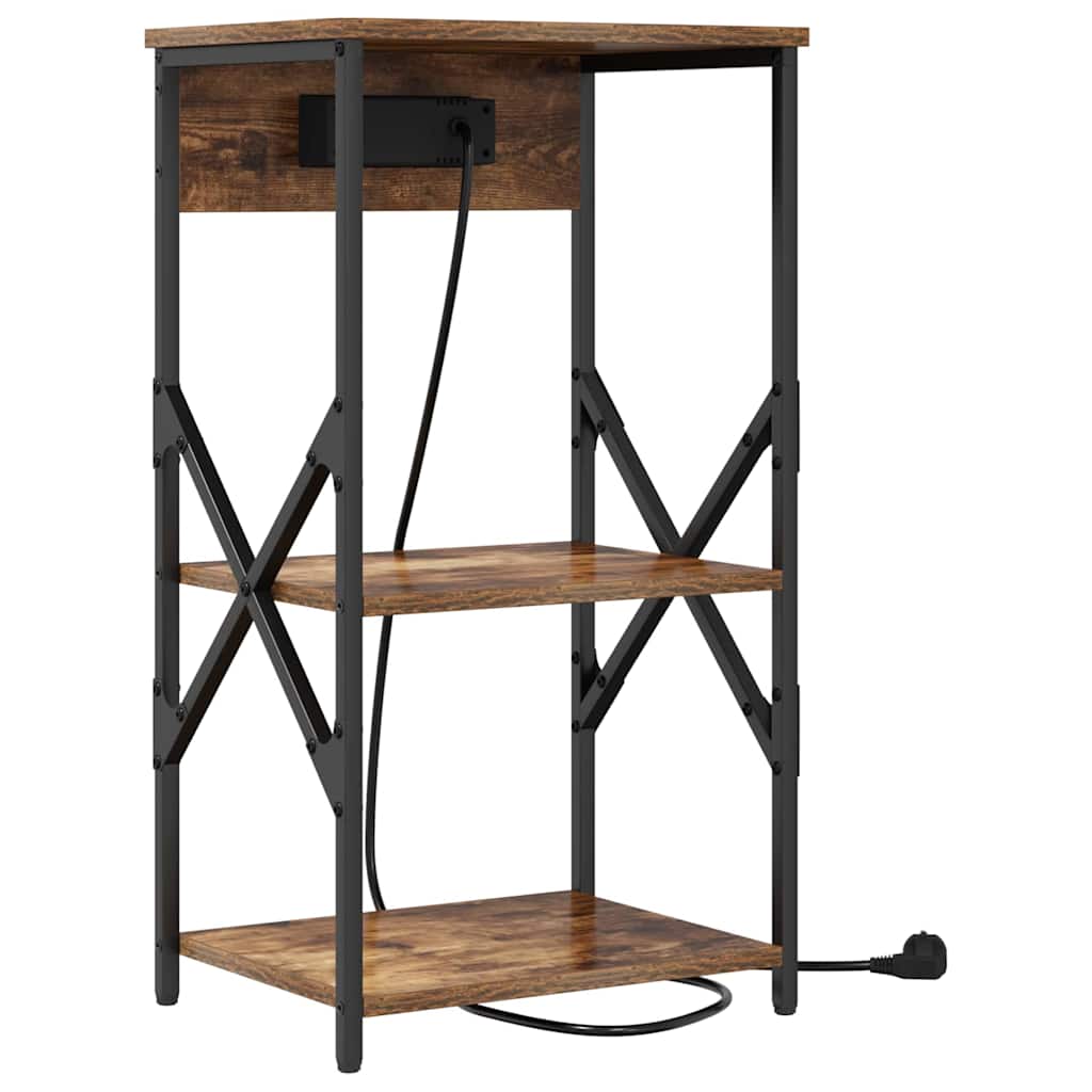 Cabinet de chevet Chêne fumé 41 x 31 x 76 cm Bois d'ingénierie - XIOS