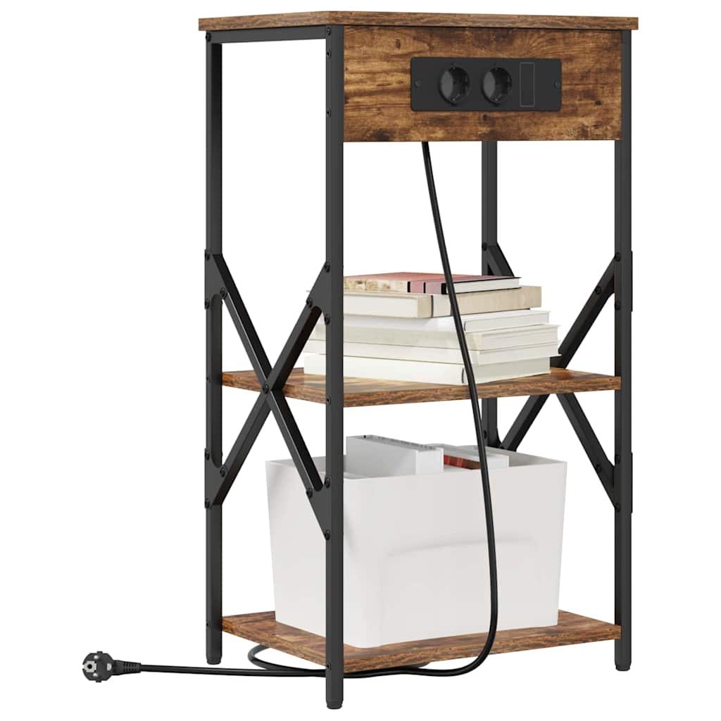 Cabinet de chevet Chêne fumé 41 x 31 x 76 cm Bois d'ingénierie - XIOS