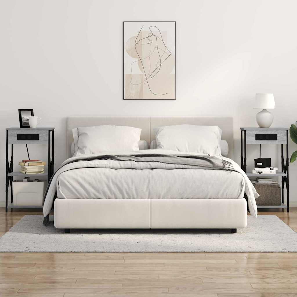 Cabinet de chevet 2 pcs Sonoma gris 41 x 31 x 76 cm - XIOS