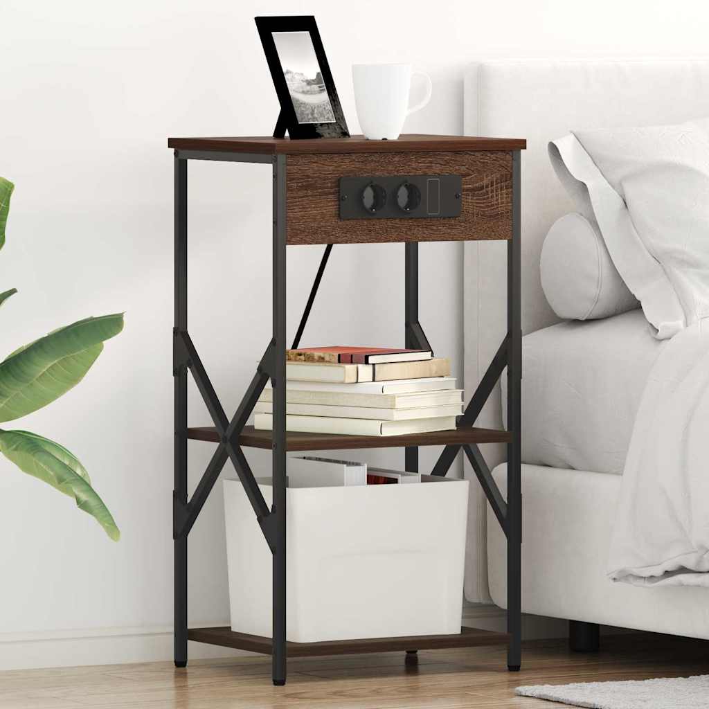 Cabinet de chevet avec étagère Chêne marron 41 x 31 x 76 cm