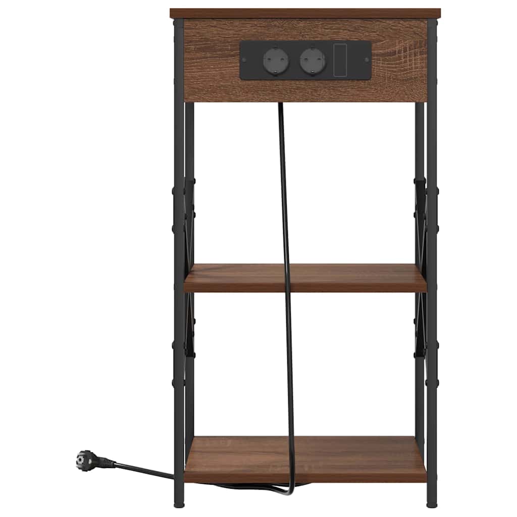 Cabinet de chevet avec étagère Chêne marron 41 x 31 x 76 cm - XIOS