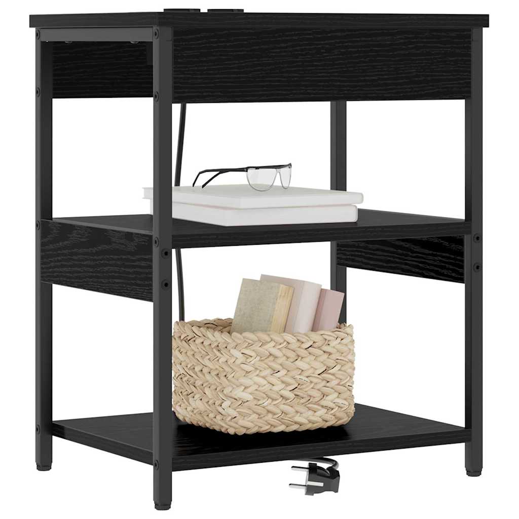 Cabinet de chevet 2 pcs Chêne noir Bois d'ingénierie - XIOS