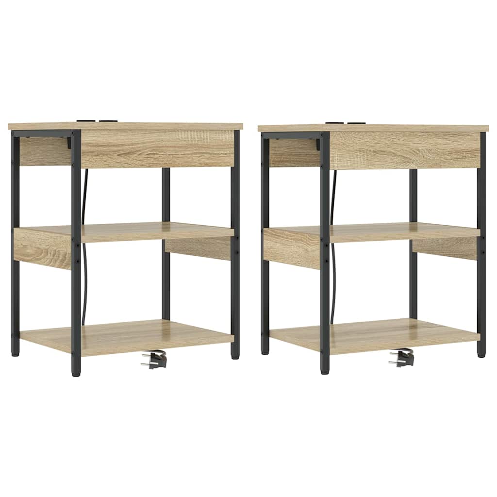 Cabinet de chevet 2 pcs Chêne sonoma Bois d'ingénierie - XIOS