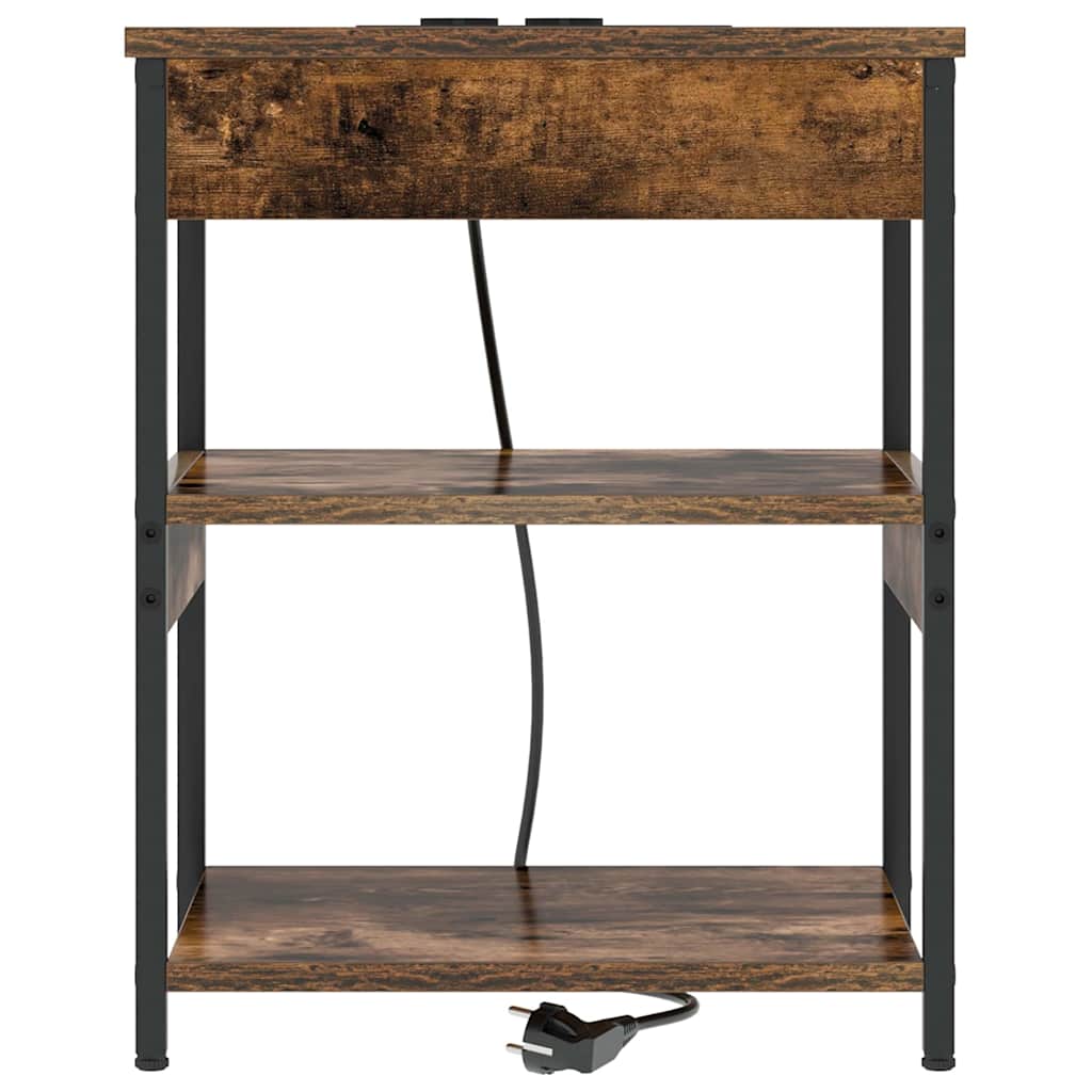 Cabinet de chevet 2 pcs Chêne fumé Bois d'ingénierie - XIOS