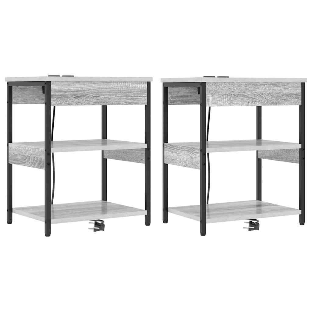 Cabinet de chevet 2 pcs Sonoma gris Bois d'ingénierie - XIOS