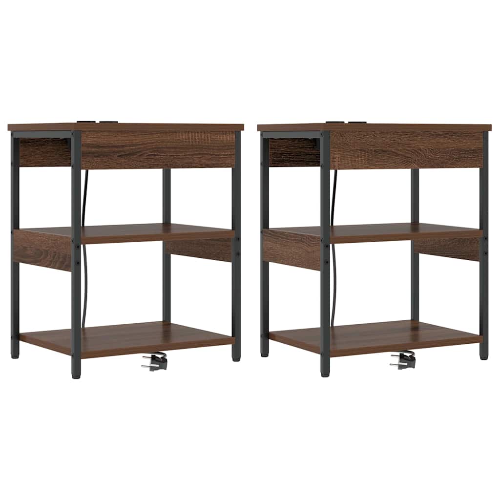 Cabinet de chevet 2 pcs Chêne marron Bois d'ingénierie - XIOS