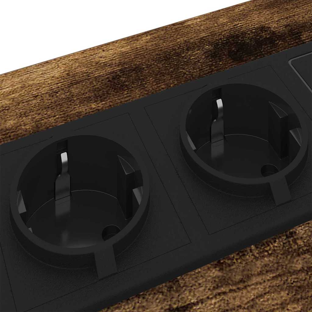 Table de nuit avec station de chargement Chêne fumé - XIOS