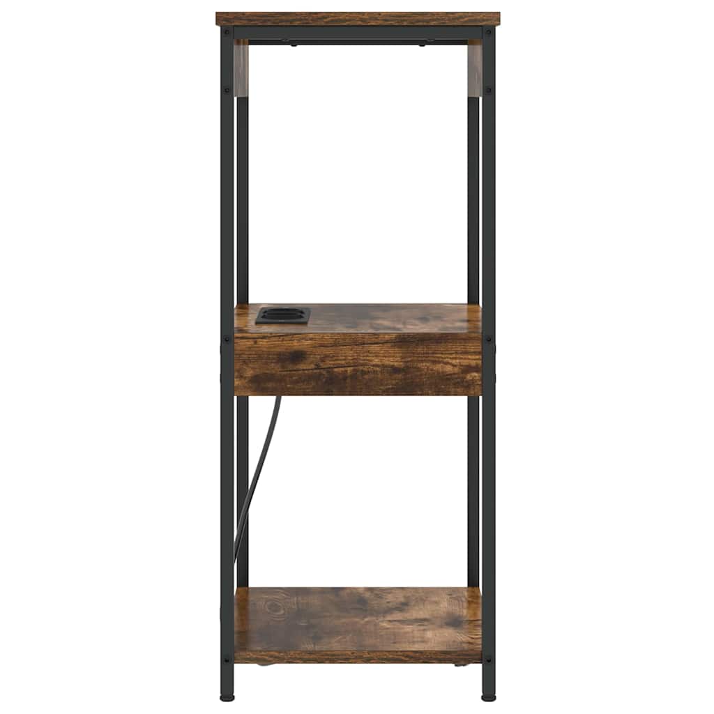 Table de nuit avec station de chargement Chêne fumé - XIOS