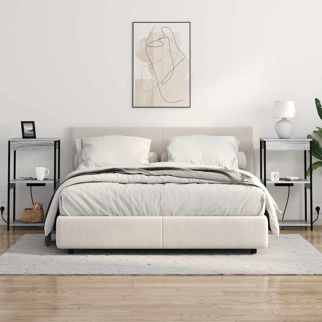 Table de nuit avec station de chargement Sonoma gris - XIOS