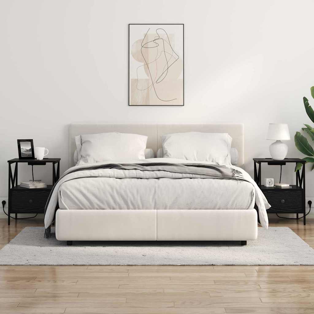 Cabinet de chevet avec tiroir Chêne noir 41.5 x 40.5 x 55 cm - XIOS