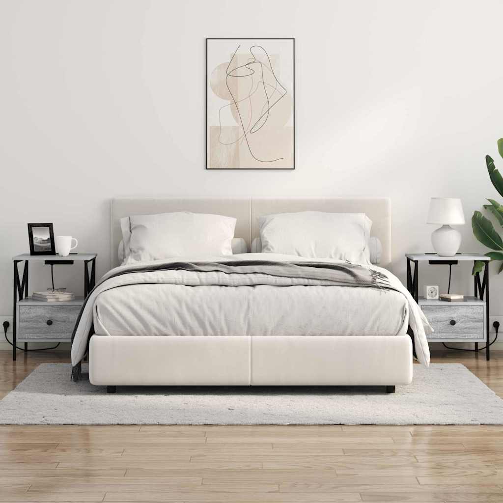 Cabinet de chevet avec tiroir Sonoma gris 41.5 x 40.5 x 55 cm - XIOS