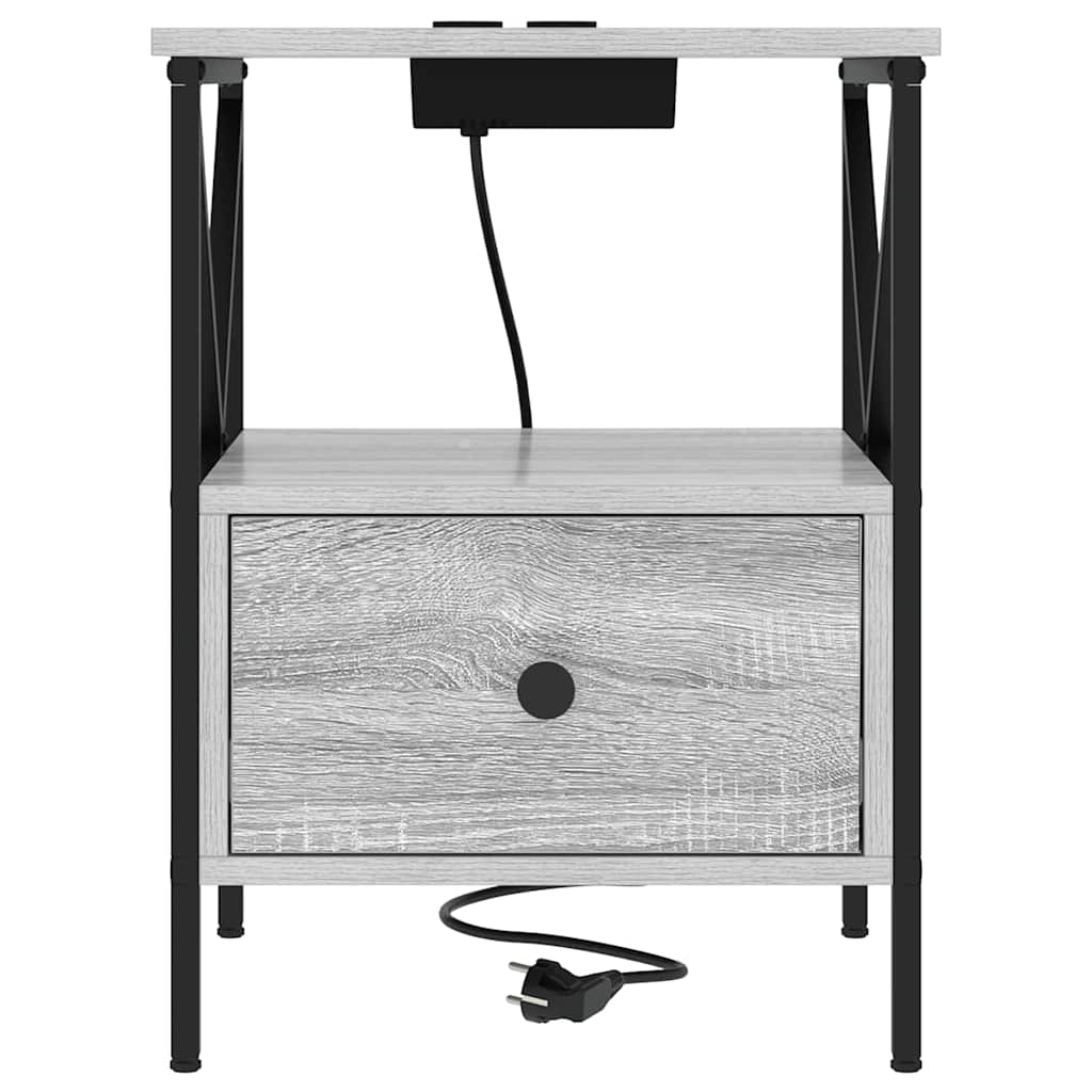 Cabinet de chevet avec tiroir Sonoma gris 41.5 x 40.5 x 55 cm - XIOS