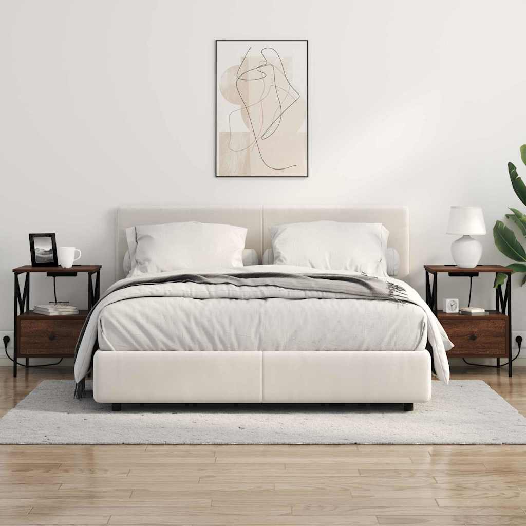 Cabinet de chevet avec tiroir Chêne marron 41.5 x 40.5 x 55 cm - XIOS