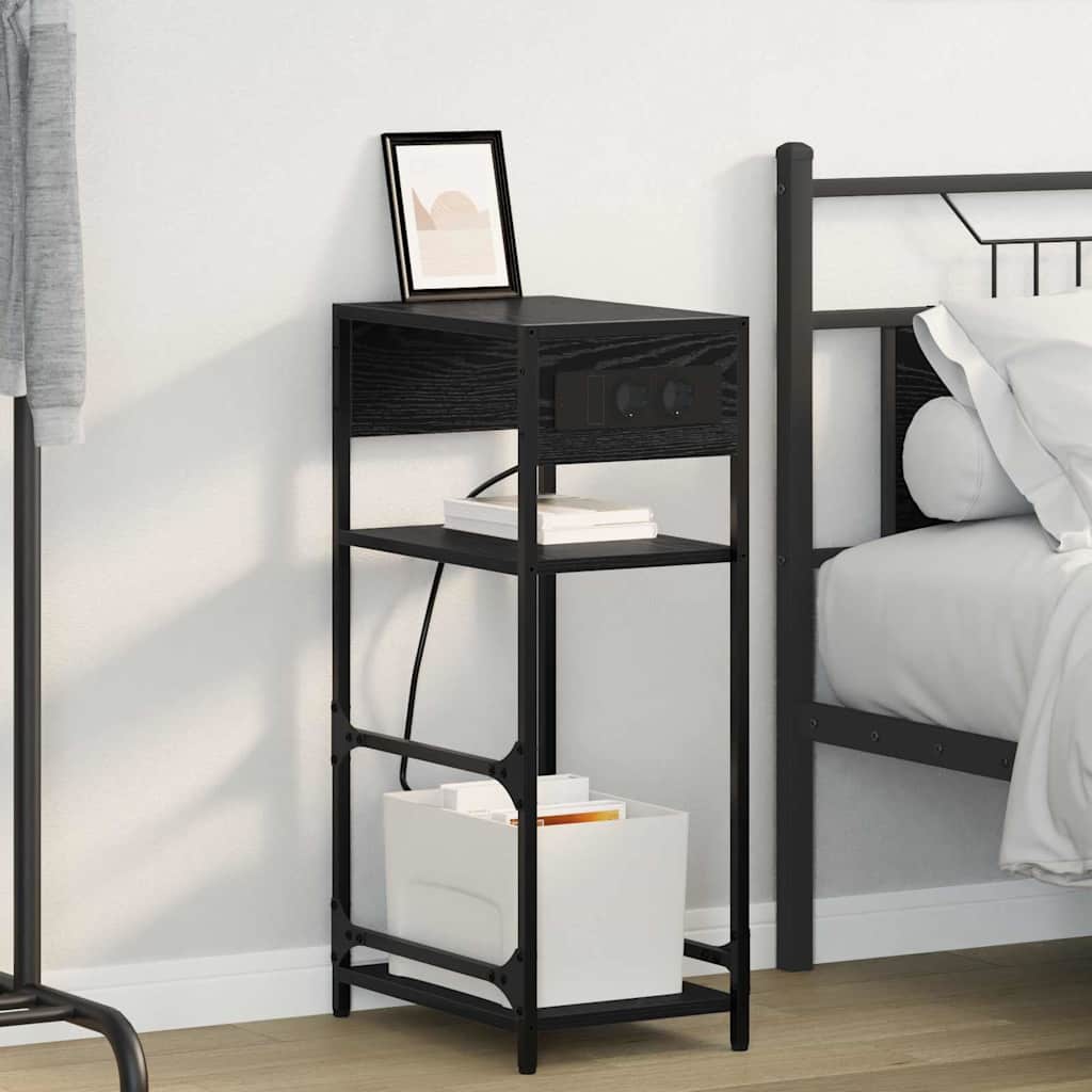 Cabinet de chevet Chêne noir 40 x 27 x 76 cm Bois d'ingénierie - XIOS