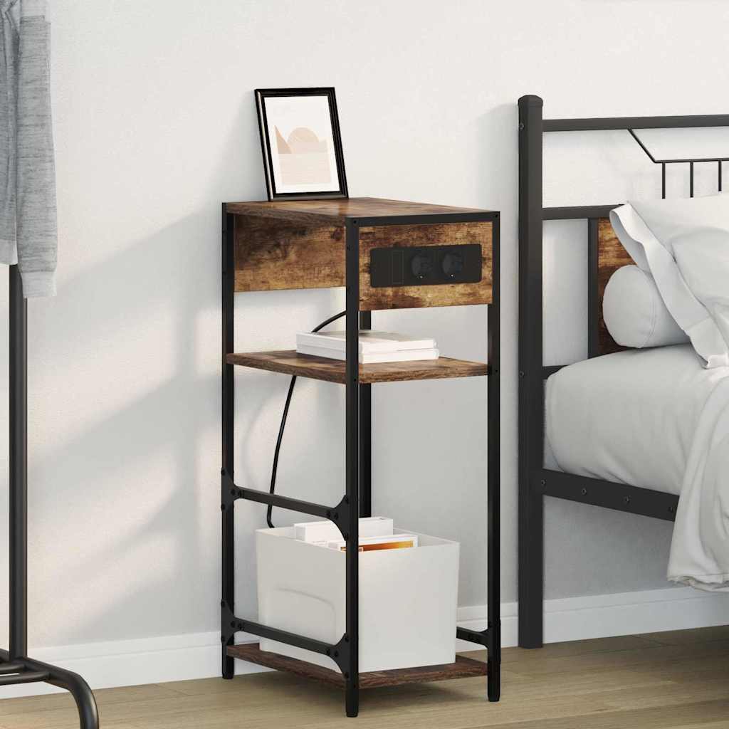 Cabinet de chevet Chêne fumé 40 x 27 x 76 cm Bois d'ingénierie - XIOS