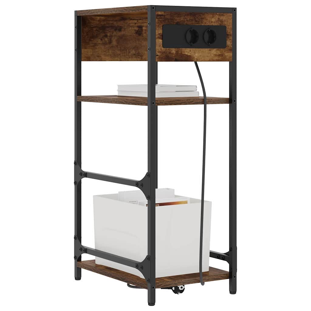 Cabinet de chevet Chêne fumé 40 x 27 x 76 cm Bois d'ingénierie - XIOS