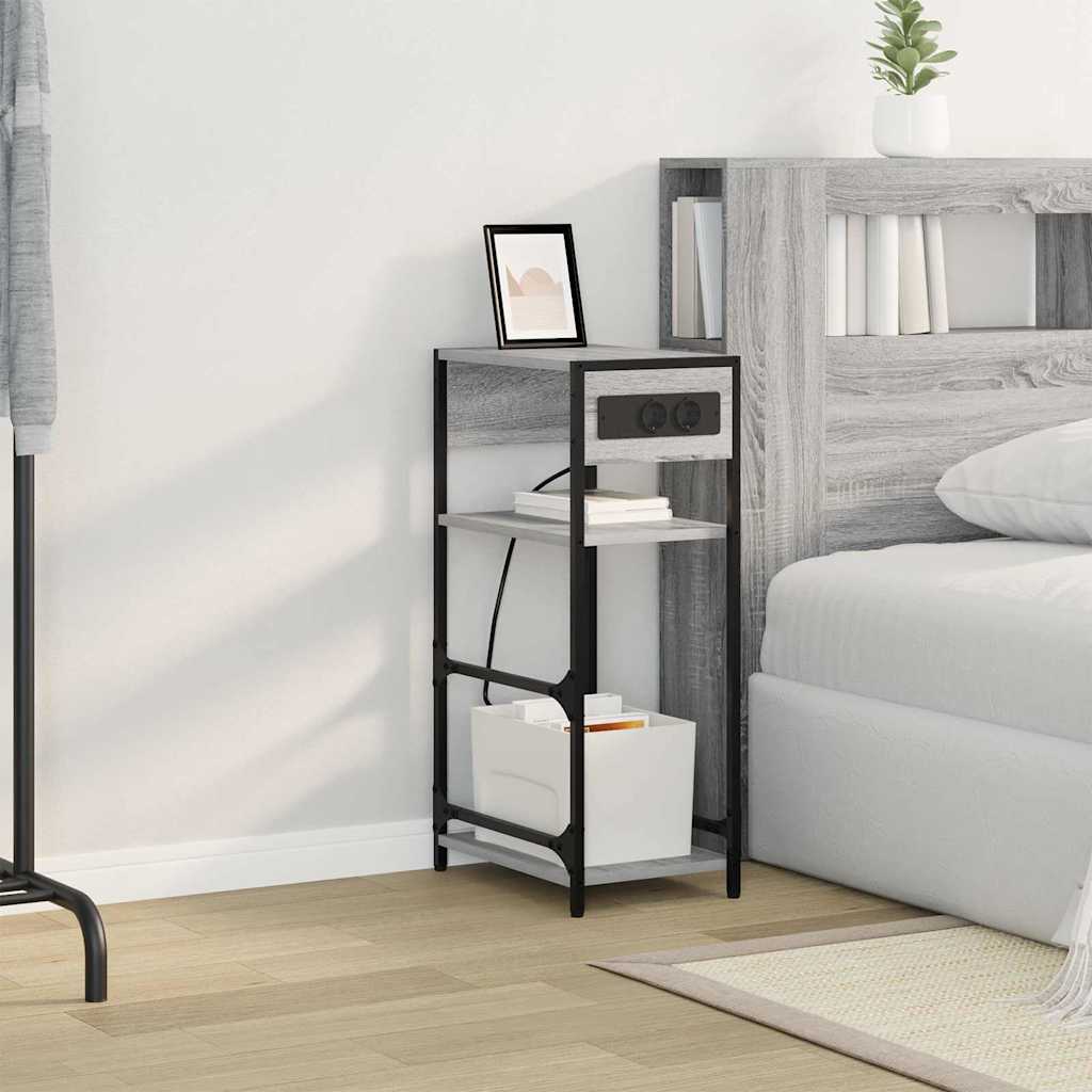 Cabinet de chevet Sonoma gris 40 x 27 x 76 cm Bois d'ingénierie - XIOS