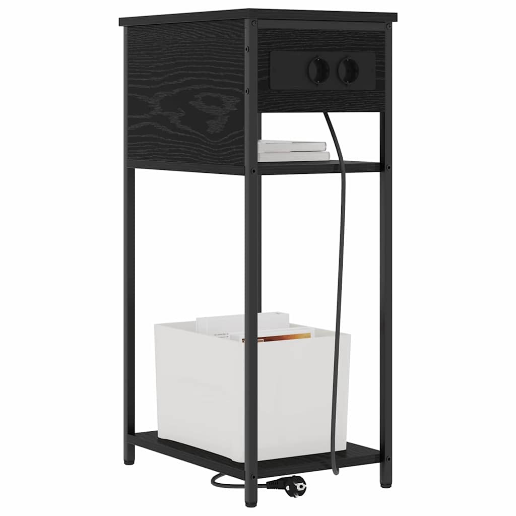 Cabinet de chevet Chêne noir 41 x 28 x 76 cm Bois d'ingénierie - XIOS