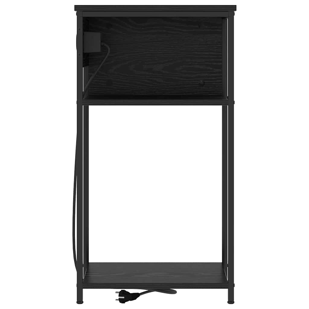 Cabinet de chevet Chêne noir 41 x 28 x 76 cm Bois d'ingénierie - XIOS