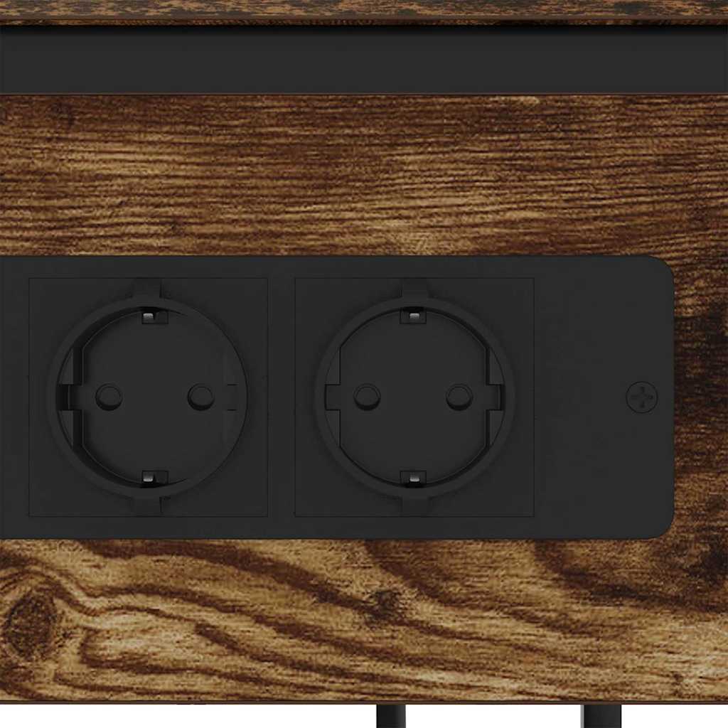 Cabinet de chevet Chêne fumé 41 x 28 x 76 cm Bois d'ingénierie - XIOS