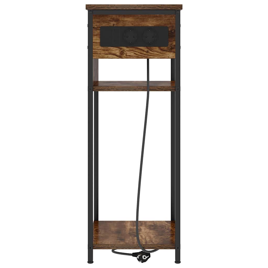 Cabinet de chevet Chêne fumé 41 x 28 x 76 cm Bois d'ingénierie - XIOS