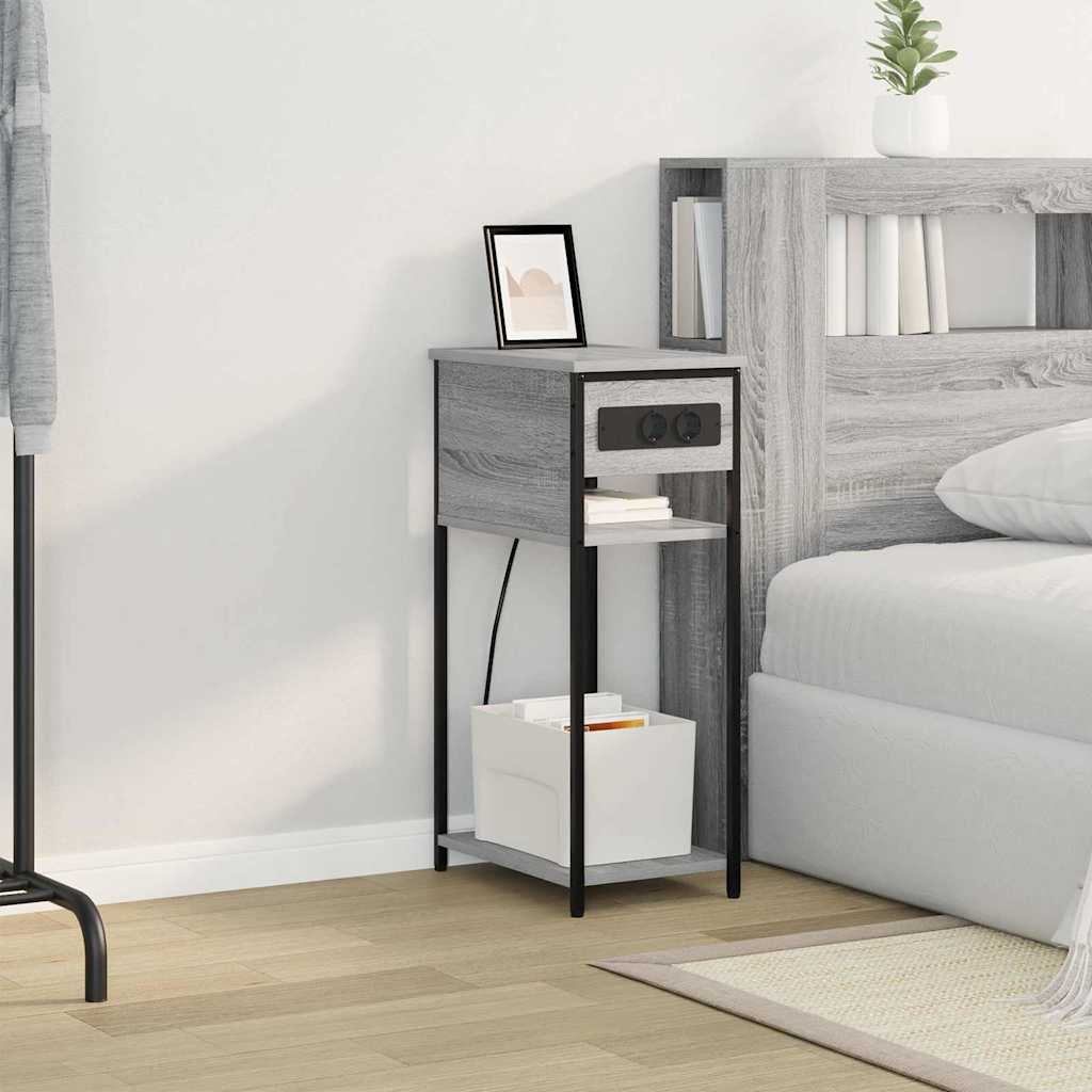 Cabinet de chevet Sonoma gris 41 x 28 x 76 cm Bois d'ingénierie - XIOS