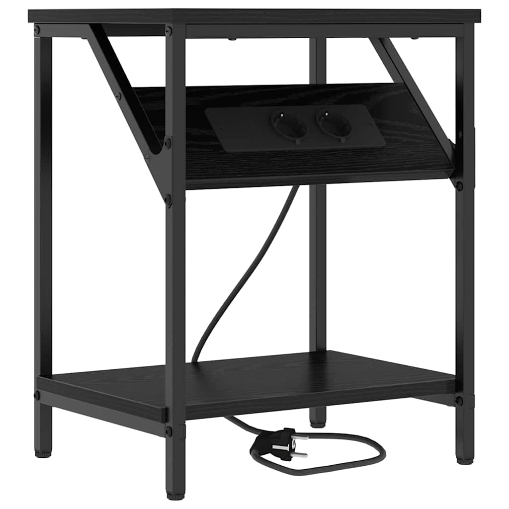 Table de chevet Chêne noir 38 x 30 x 48 cm Bois d'ingénierie - XIOS