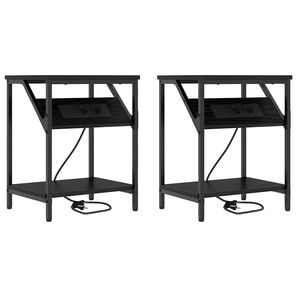 Table de chevet 2 pcs Chêne noir 38 x 30 x 48 cm - XIOS