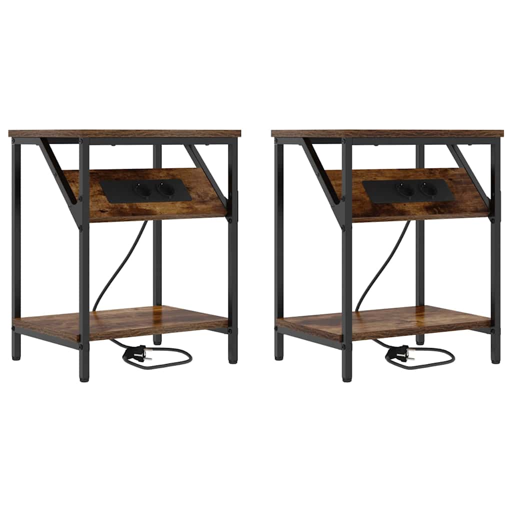 Table de chevet 2 pcs Chêne fumé 38 x 30 x 48 cm - XIOS