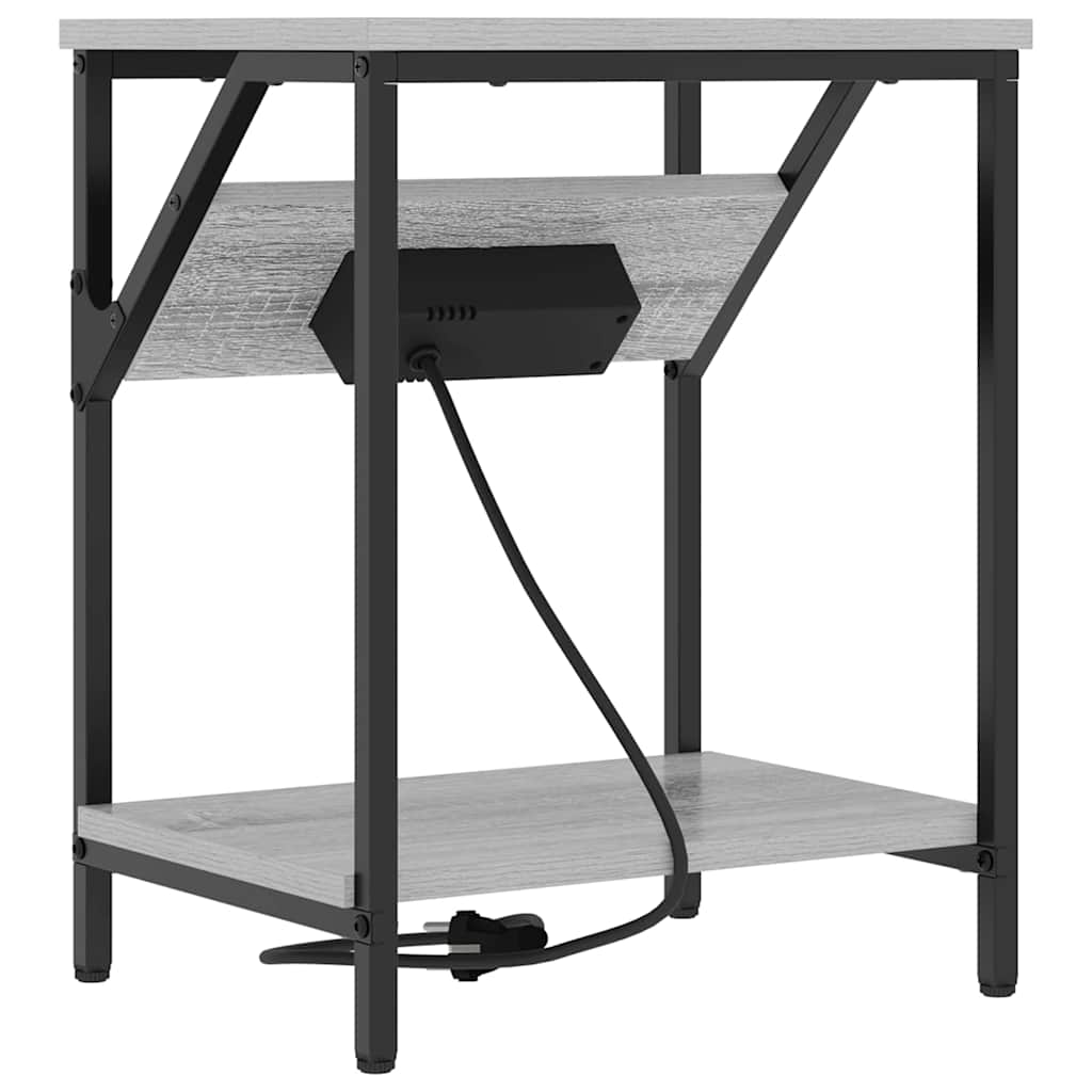 Table de chevet Sonoma gris 38 x 30 x 48 cm Bois d'ingénierie - XIOS