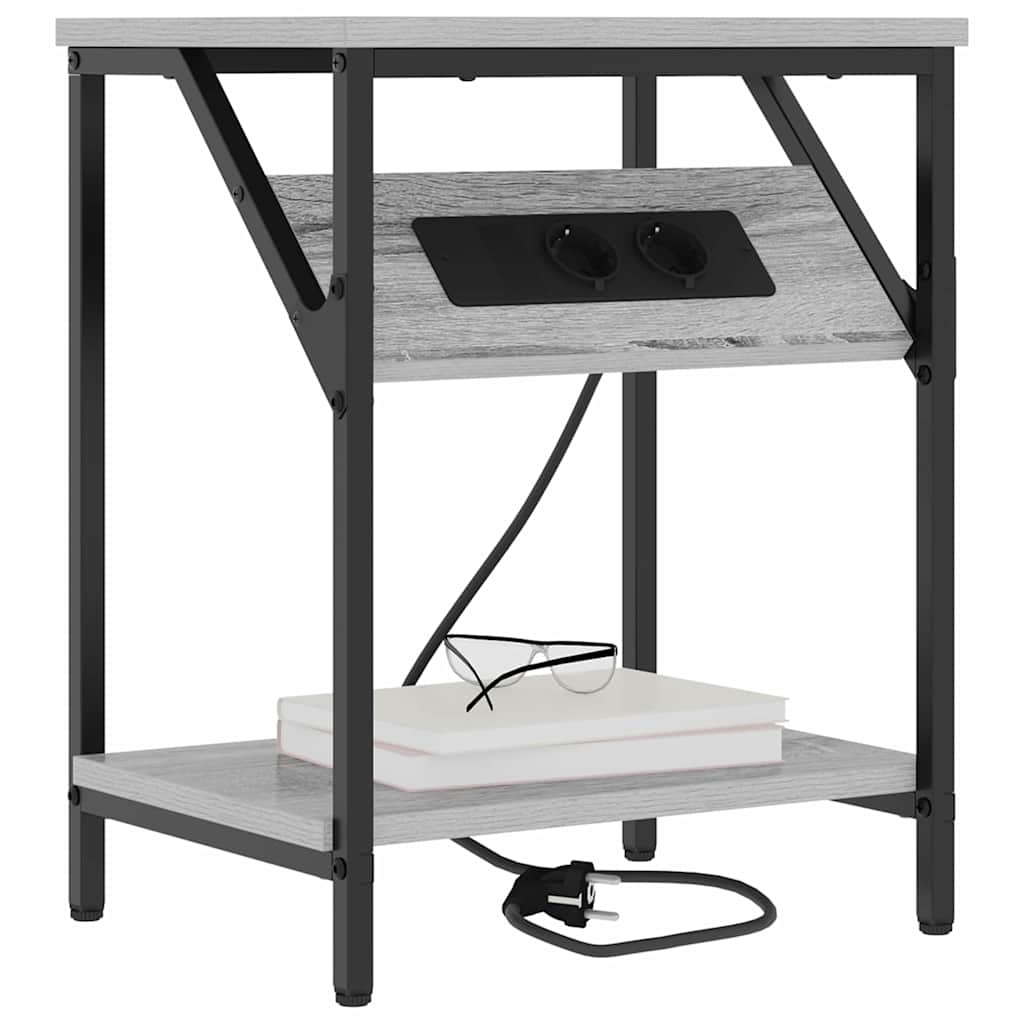 Table de chevet Sonoma gris 38 x 30 x 48 cm Bois d'ingénierie - XIOS