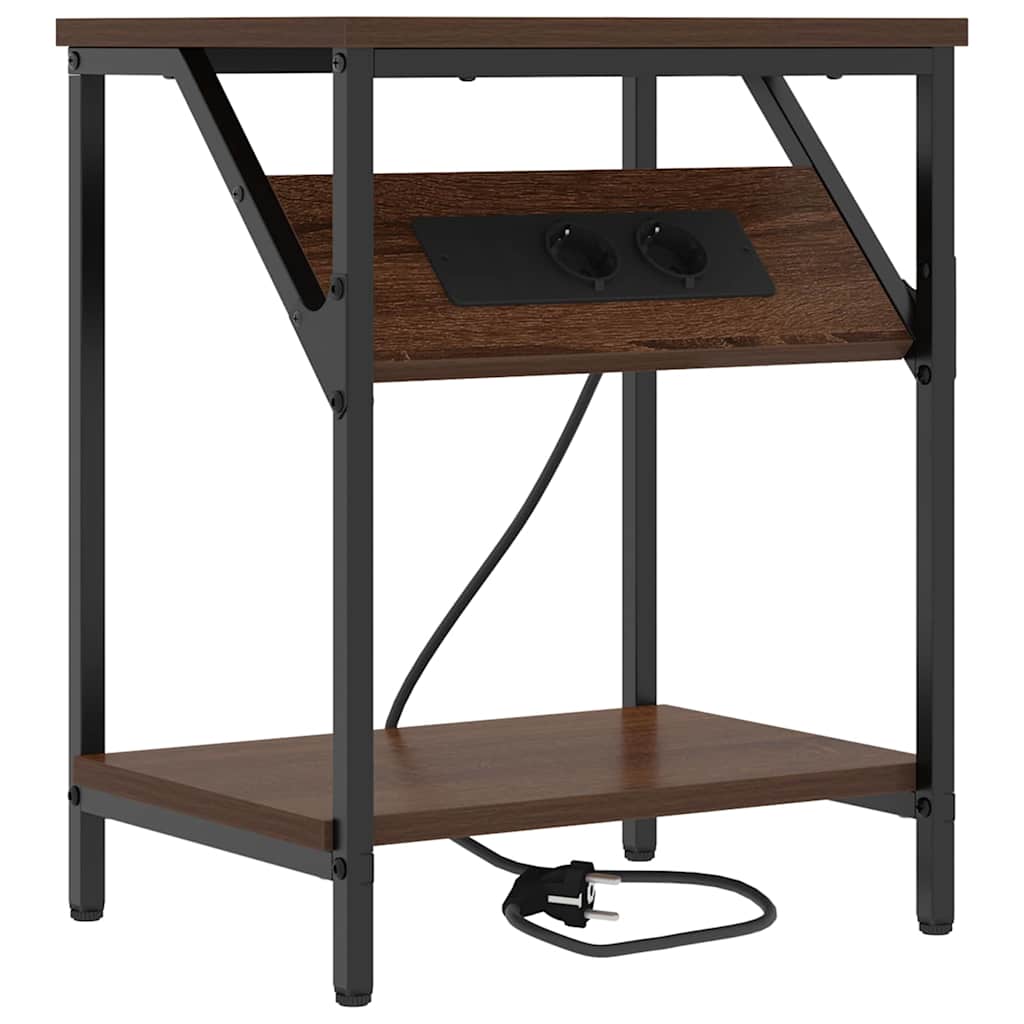 Table de chevet Chêne marron 38 x 30 x 48 cm Bois d'ingénierie - XIOS