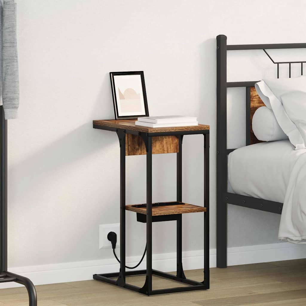 Table de chevet Chêne fumé 41.5 x 26 x 60.5 cm - XIOS