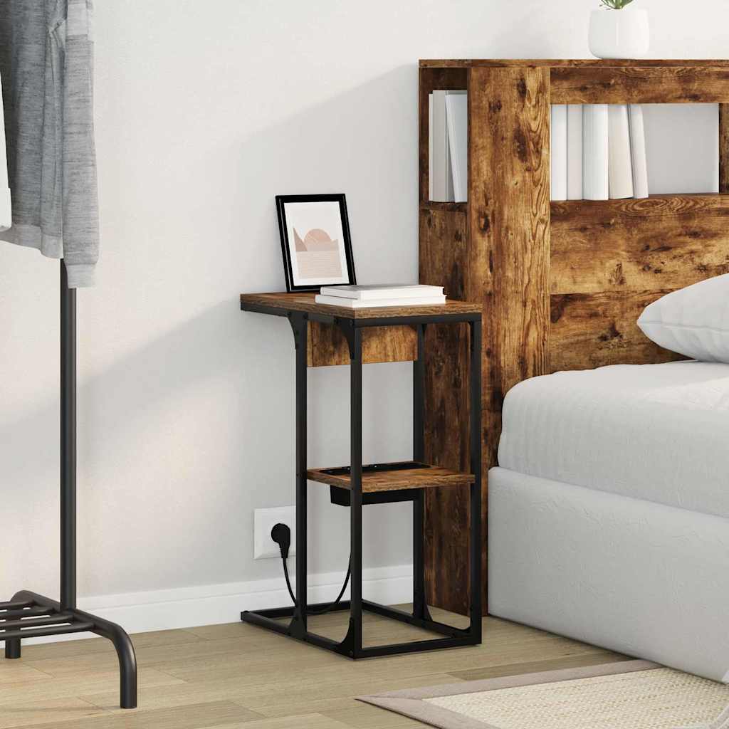 Table de chevet Chêne fumé 41.5 x 26 x 60.5 cm - XIOS