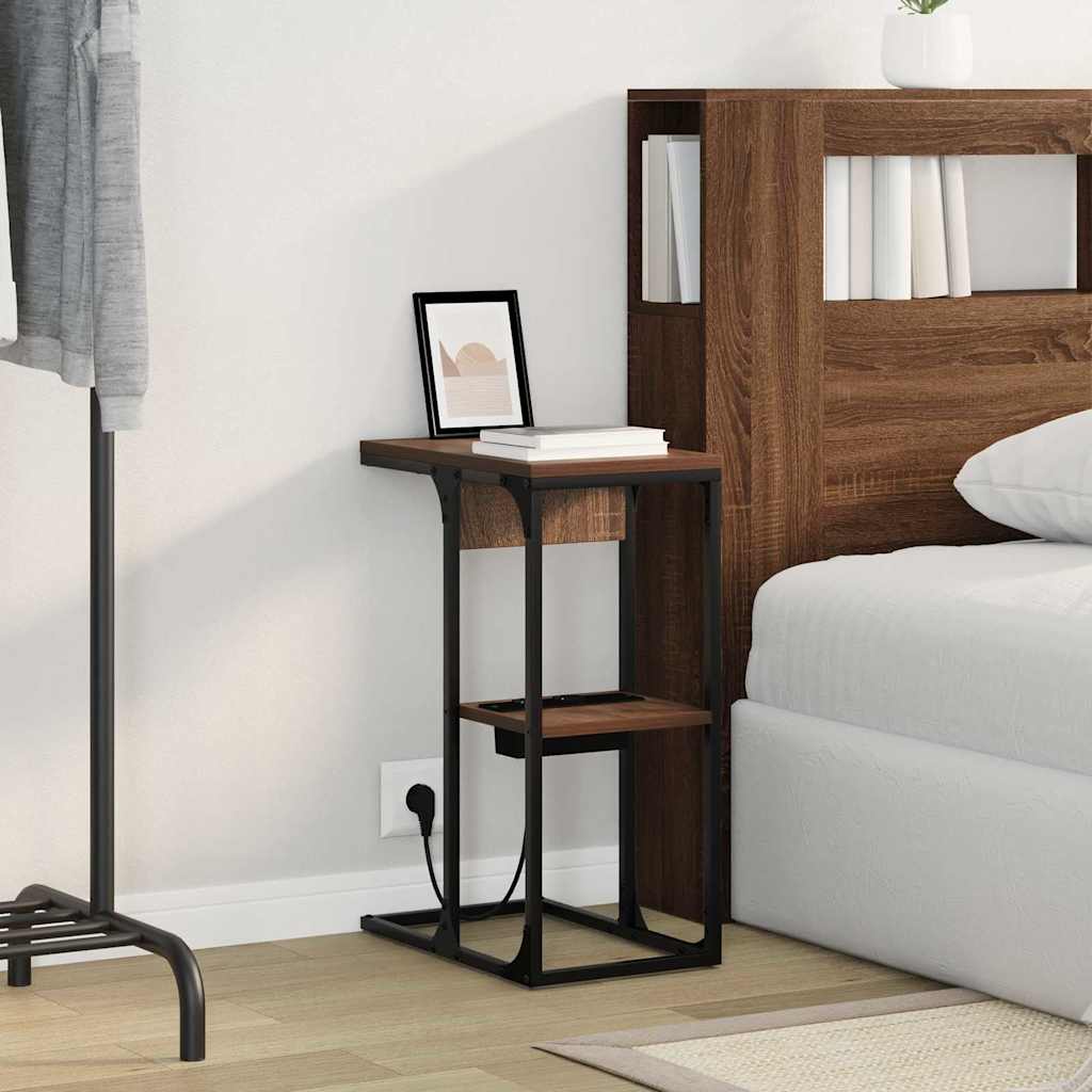 Table de chevet Chêne marron 41.5 x 26 x 60.5 cm - XIOS