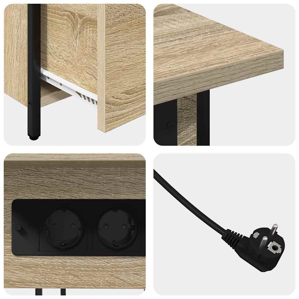 Cabinet de chevet avec tiroir Chêne sonoma 60 x 30 x 61 cm - XIOS