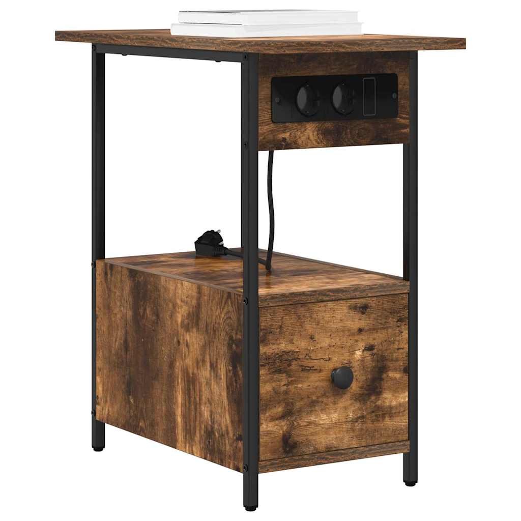 Cabinet de chevet Chêne fumé 60 x 30 x 61 cm Bois d'ingénierie - XIOS